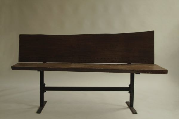 Industrial Wood and Iron Bench