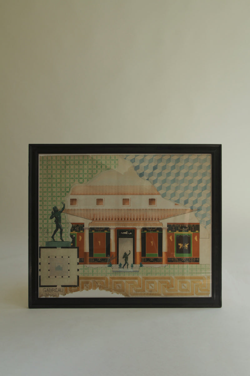 Framed Geometric Pattern Mixed Media Picture