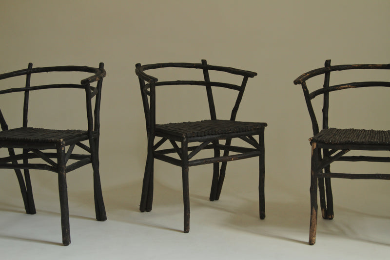 Set of 4 Twig Chairs, c1960/70