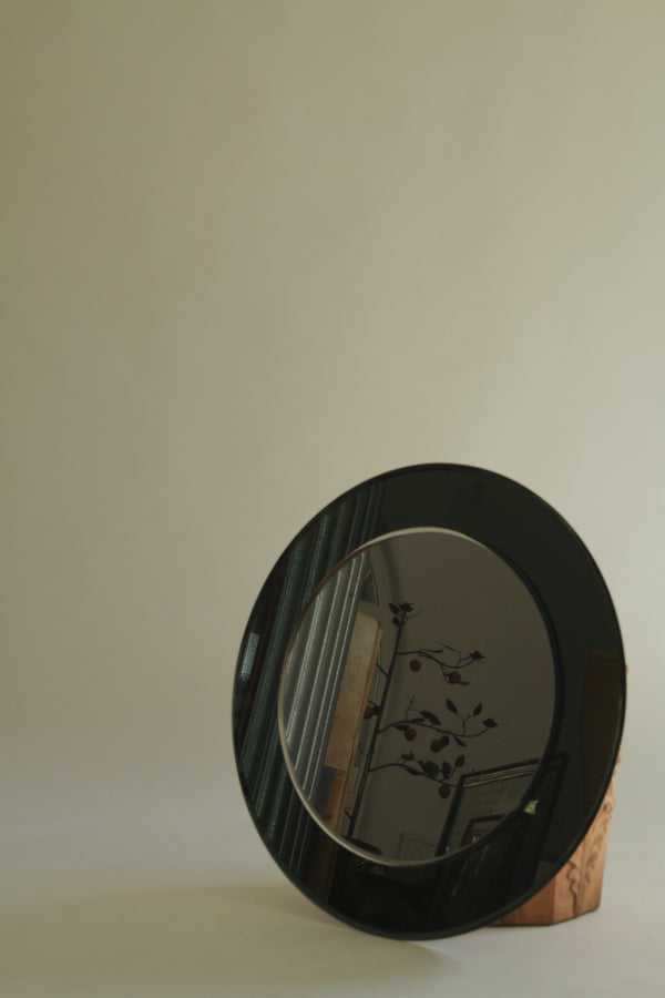 Round Modern Smoke Glass Mirror