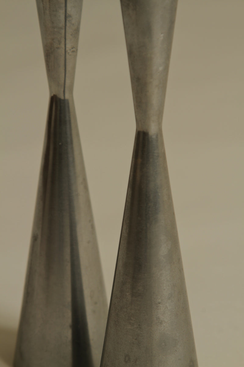 Pair of Aluminium Candlesticks