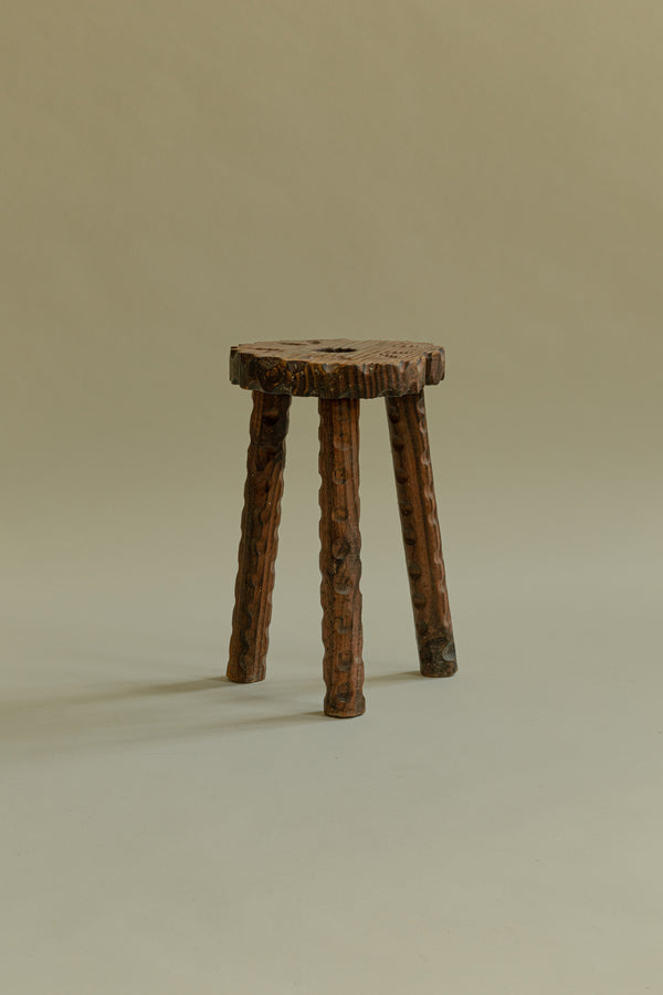 Brutalist Wooden Stool
